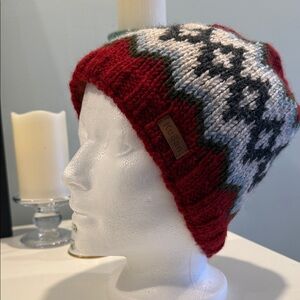 Gorgeous Wool Winter Hat, Red, Grey, Green, Blue Knit Beanie fully fleece lined